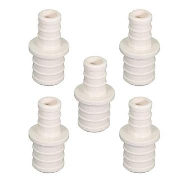 Imagem de Supply Giant QQSD1012-5 Conexão de tubo reto de plástico PEX liga de poliéster, 2,5 x 1,2 cm, branco, pacote com 5