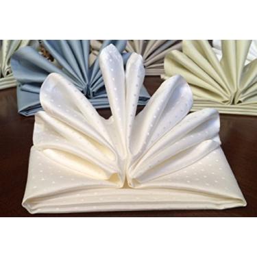 Imagem de Atlas Kitchen – Pano de guardanapos de jantar 45,72 cm x 45,72 cm 100% algodão pima natural para eventos, casamentos e jantares – Disponível em conjuntos de 4, 6, 8, 12, 24 e 48, Pure White Polka Dots, 24-Napkins, 24