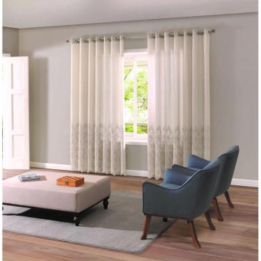 Imagem de Cortina Para Sala / Quarto Duplex Valência Barrada 4,20m x 2,30m - Bella Janela