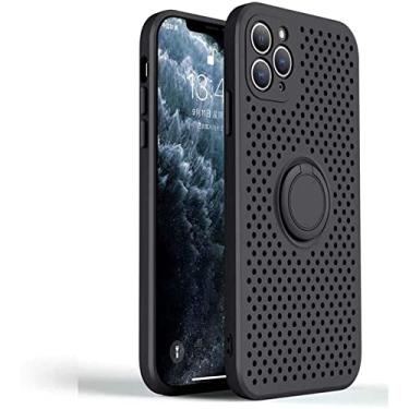 Imagem de KKFAUS Capa para Apple iPhone 11Pro, capa de silicone de dissipação de calor à prova de choque iPhone 11 Pro 5,8 polegadas câmera com tudo incluído capa de telefone (cor: preto)