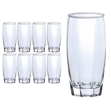 Imagem de 8 Copos de Vidro 370ml Florence Transparente Suco Agua