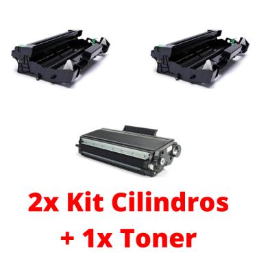 Imagem de Kit 2x Cilindro Dr620 + 1 Toner Tn650 Dcp8080Dn Dcp8085 5350