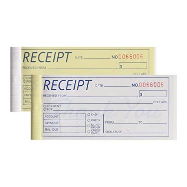 Imagem de suituts [12 livros] Livro de recibos de dinheiro e aluguel, tamanho de bolso 2,75 x 6 polegadas 2 partes sem carbono para pequenas empresas (50 conjuntos por livro)