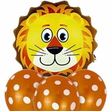 Imagem de Kit Balão Animais Com 6 Bexigas Látex (Leão)