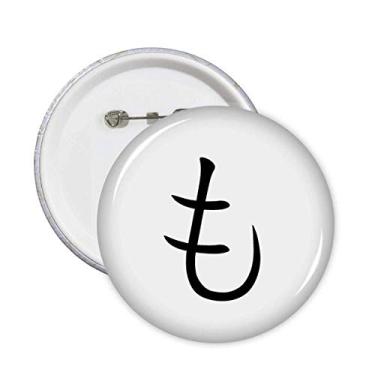 Imagem de Broche de personagem japonês Hiragana MO Broche Emblema Botão Decoração 5 peças