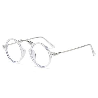 Imagem de Óculos de sol vintage pequenos redondos Steampunk Óculos de sol masculinos Punk para mulheres com caixa Óculos, Branco AntiBlueLight, sem caixa