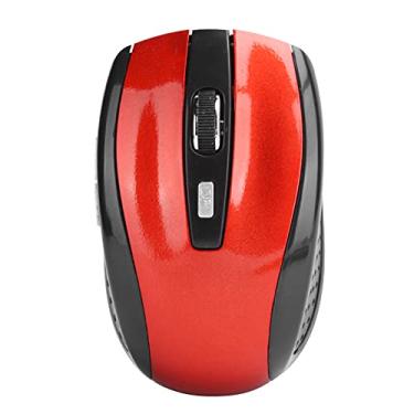 Imagem de Mouse sem fio, mouse óptico de computador com design de micro movimento silencioso, mouse sem fio para jogos para notebook, ajuste inteligente de até 1600DPI (vermelho) Double the comfort