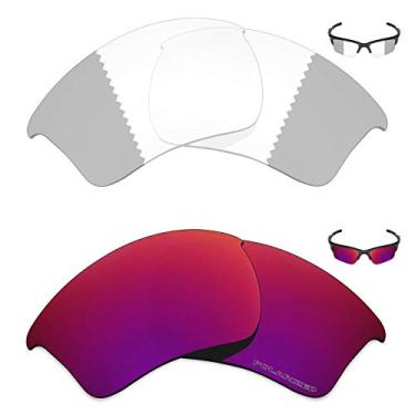 Imagem de 2 pares de lentes de reposição para óculos de sol Oakley Half Jacket 2.0 XL da Mryok+ – Cinza Eclipse fotocromático/Midnight Sun
