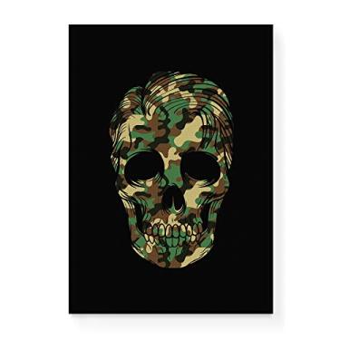 Imagem de Arte Maníacos Quadro Decorativo em Tela Canvas Caveira Militar Central - 23x16,25cm