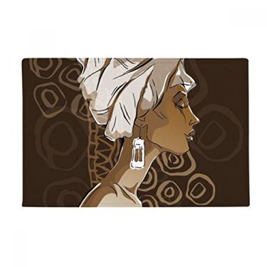 Imagem de DIYthinker Tapete feminino africano preto aborígene arte para o chão, tapete antiderrapante para porta de banheiro