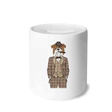 Imagem de DIYthinker Linda roupa de cachorro ilustração em aquarela caixa para dinheiro caixa de cerâmica porta-moedas presente de cofrinho