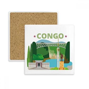 Imagem de Estátua da cidade, construção do Congo, quadrado, porta-copos, caneca, suporte de subplaca, pedra isolante