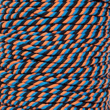 Imagem de Corda artesanal de algodão natural torcido tricolor (1/4 polegada, torcida, 30 m)