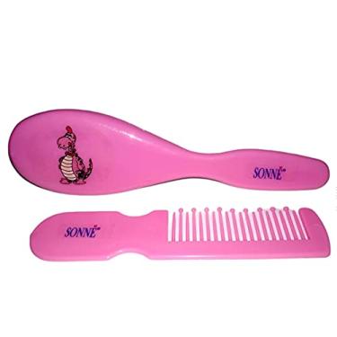 Imagem de Sonne Kit Pente E Escova Para Bebê Dino Rosa
