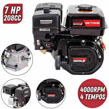 Imagem de Motor Estacionário Profissional Kawashima GE700B á Gasolina com Motor 4 Tempos 7hp 3600rpm 208cc Partida Manual Ideal Para Rabeta de Barco