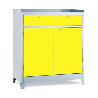 Imagem de Armário De Aço P/ Ferramenta Ferramenteiro Duplo C/ Chave Amarelo