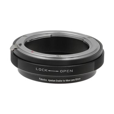 Imagem de Adaptador de filtro Fotodiox Aperture Control 52mm para lente Nikon G/DX em montagem reversa para fotografia macro