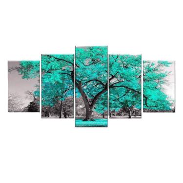 Imagem de Quadro Decorativo Árvore Grande Tiffany 129X61 5Pc Sala