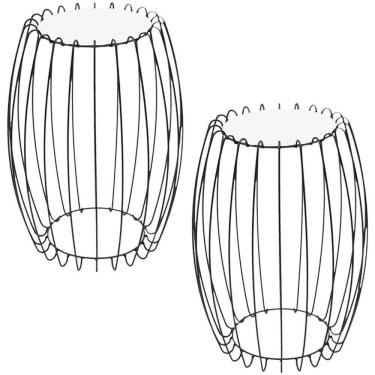 Imagem de Kit Mesa Apoio Lateral 43 cm Tampo Vidro Branco Base Metal Preto Nacc