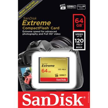 Imagem de Cartão Sandisk Compact Flash Extreme 64gb/120mb's