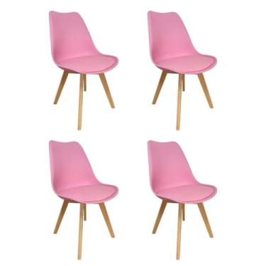Imagem de Kit 4 Cadeiras para Sala de Jantar Siena Rosa
