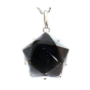 Imagem de Colar Pentagrama Pedra Cristal Montagem na Garra Prata 950