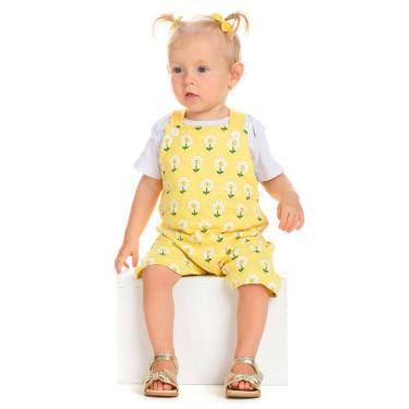 Imagem de Jardineira em moletinho com body em suedine  Menina