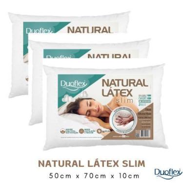 Imagem de Kit 3 Travesseiros Natural Látex Slim 50X70 - Lavável - Ln3100 - Duofl