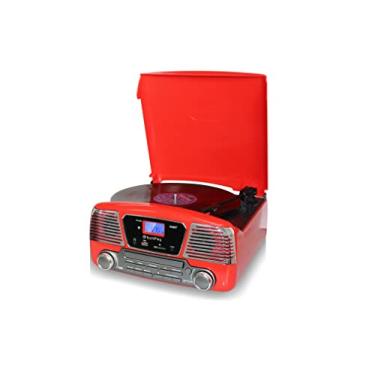 Imagem de TechPlay ODC35BT RED com Bluetooth, 3 velocidades toca-discos programáveis MP3 CD Player, USB/SD, rádio e controle remoto