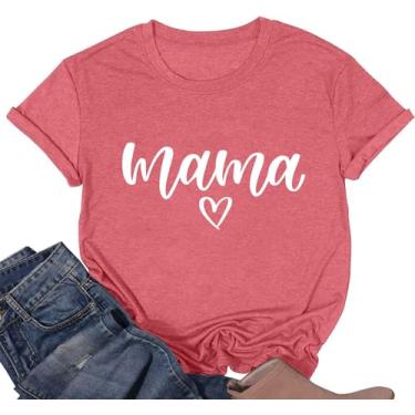 Imagem de Camiseta feminina Aunt Shirts Cute Auntie para mulheres, Love Heart, casual, manga curta, tia, Fnt0001-rosa, M