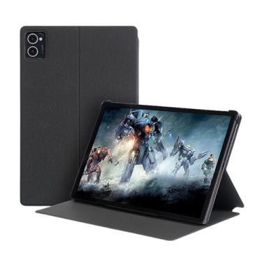 Imagem de Qiawum Capa fólio com suporte para tablet CHUWI Hipad XPro de 10,5 polegadas, capa fina de couro PU com vários ângulos de visão com função despertar/hibernar automática, capa protetora traseira rígida