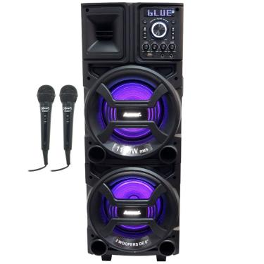 Imagem de Caixa Som Amplificada Bluetooth 1100W Rms Woofer Mp3 Led Usb Tws ACA 1101 Duplo 8 Black 2 Microfone