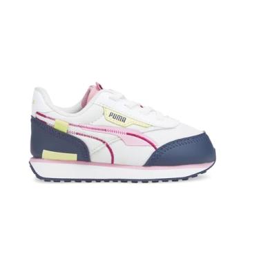 Imagem de PUMA Baby Girl's Future Rider Twofold AC (Toddler) Puma White/Dark Denim/Prism Pink 6 Toddler M