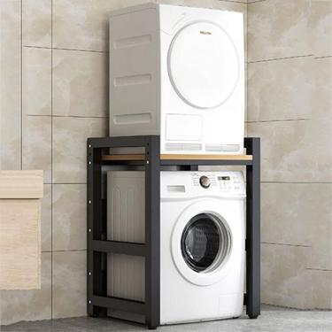 Imagem de Prateleira para máquina de lavar Tambor Prateleira para armazenamento de lava-louças Piso 2 camadas Secador Rack de empilhamento superior adequado para banheiro, cozinha, varanda, lavanderia