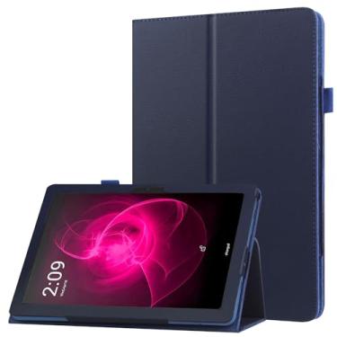 Imagem de zukof Capa fólio com suporte para tablet TCL TAB 10 NXTPAPER 5G de 10,4 polegadas - Capa protetora de couro PU magnética fina dobrável (azul marinho)
