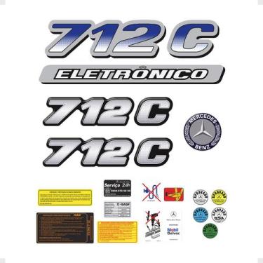 Imagem de Adesivos MB 712 C Eletrônico Caminhão Mercedes Benz Genérico - SPORTIN