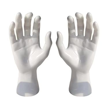 Imagem de Almencla PVC Modelo Da Mão Esquerda Relógio de Bangle Jóias Estande Organizador Rack de , Branco 1 par