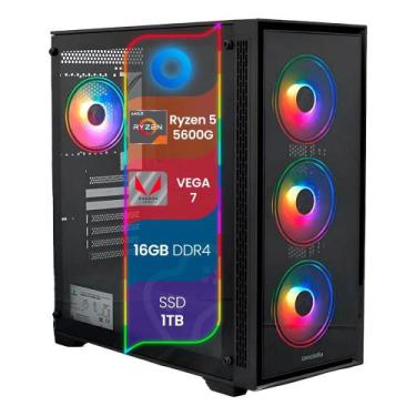 Imagem de PC Gamer TOP Concórdia Processador Ryzen 5 5600G 16GB SSD 1TB Fonte 60