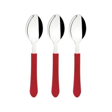 Imagem de Jogo de Colher Tramontina Leme Vermelho 3 Peças, Vermelho, 3