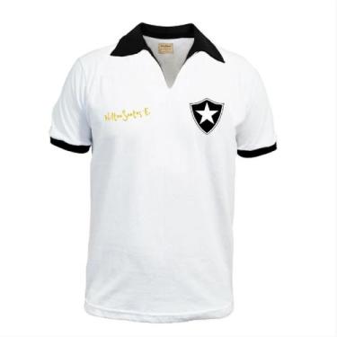 Imagem de Camisa Retrô Botafogo Nilton Santos - Adulto - Retrô Mania, M, Branco