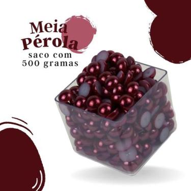 Imagem de Meia Pérola Marsala Escuro - 10 Mm Pacote Com 500 Gramas - Nybc