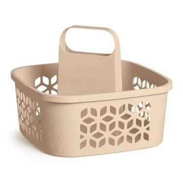 Imagem de Cesto Funcional Com Alça Organizador De Produtos De Limpeza Plástico U