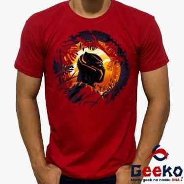 Imagem de Camiseta Pantera Negra 100% Algodão Wakanda Forever Black Panther Geek