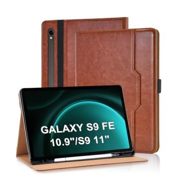 Imagem de Varohix Capa para Samsung Galaxy Tab S10 Lite/ S10 FE/ S9 FE 5G 10,9 polegadas/Tab S9 11 polegadas, couro PU com suporte de caneta S integrado com suporte magnético multi-ângulo para homem, mulher