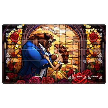 Imagem de EDGFRTOIO Playmat with Zones for Card Game Playing, Compatible with Lorcana TCG Cards Game Mats 24"x14" Commander Deck Gaming Duel Mat Card Gameplay Mats for Beginner, Magic Rose Beauty
