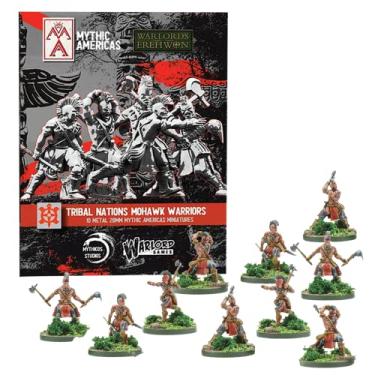 Imagem de Wargames Delivered - Warlord Games Mythic Americas - Nações: Mohawk Warriors with Tomahawks. Figuras de ação de fantasia miniaturas de 28 mm para jogos de guerra, miniaturas DND e guerra modelo