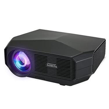 Imagem de Projetor LCD portátil 1080P resolu??o nativa várias portas para escritório home theater preto plugue dos EUA /574