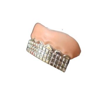 Imagem de Fantasia dentadura Dentes Prata estilo Hip Hop c/ Gengiva - intelligen