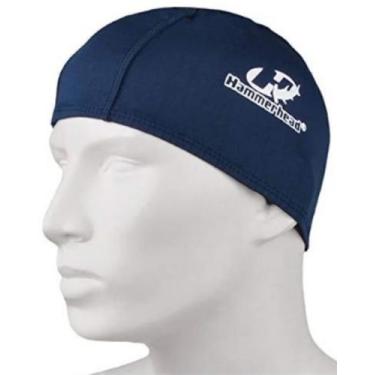 Imagem de Touca de Natação de Tecido Spandex Piscina Hammerhead, Único, Marinho,