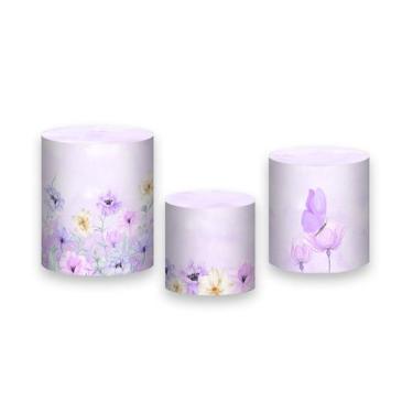 Imagem de Trio de Capas de Cilindro - Borboleta no Campo de Flores Lilás 029 - V